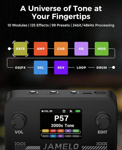 Pocket Guitar Multi Effects Pedal in Black - photo 3