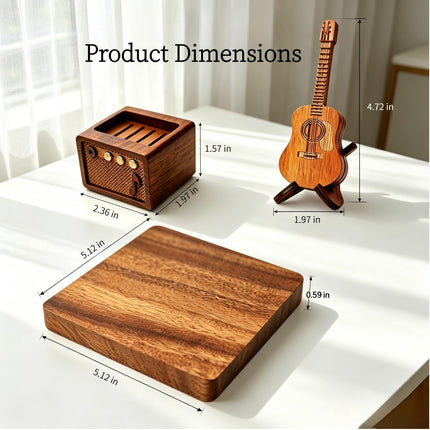 Wooden Guitar Pick Holder Set, for Display and Gifts for Guitar Players