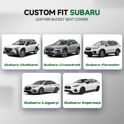 GIANT PANDA Front Seat Covers for Subaru Outback Forester Crosstrek Legacy Impreza, Faux Leather Bucket Seat Cover Fit Subaru Seat Protectors (Black & Gray) 2-Pack