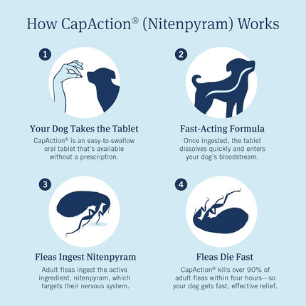 PetArmor CAPACTION (nitenpyram) Oral Flea Treatment for Dogs, Fast Acting Tablets Start Killing in 30 Minutes, Small Dog Flea Treatment 2-25 lbs, 6 Doses