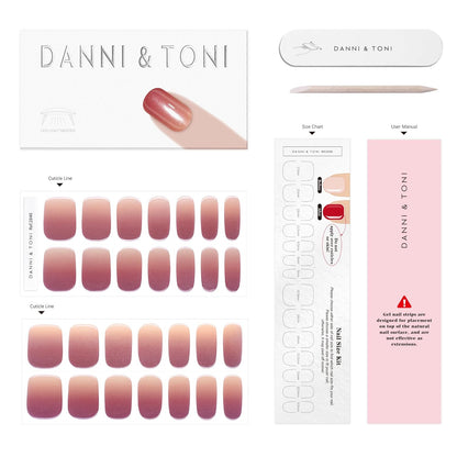 Cinnamon Glow Semi Cured Gel Nail Strips - 28 Mirror Gel Nail Wrap Stickers - photo 3