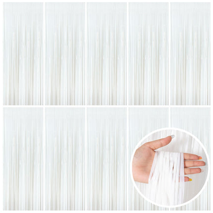 Tinsel Foil Fringe Curtains Wavy Backdrop for Parties Sparkle Metallic Wavy Foil Fringe Backdrop Curtain for Party Decorations Photo Booth Props for Birthday Graduation Wedding