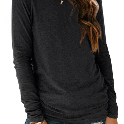 Women's Long Sleeve Crewneck Shirts Casual Basic Tops