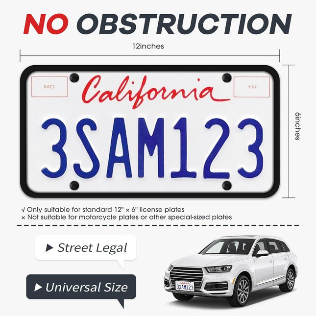 Silicone License Plate Frames,2 Pack Black Side-Opening License Bracket Holder with Easy Installation - photo 2