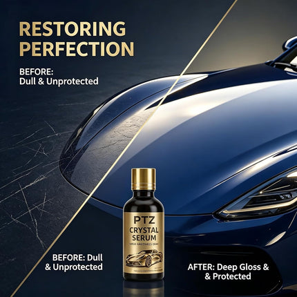 2Pack PTZ Crystal Serum for Cars – Advanced Graphene Ceramic Coating for Cars(100ML), 9H Graphene Coating for Auto Car Detailing, Gloss Hydrophobicty Anti Scratch (1*PC)