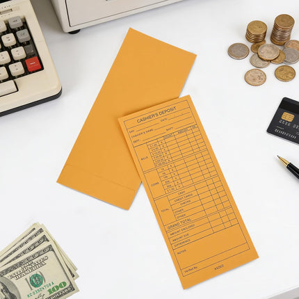 SourcetoHome 1000-Count Cash Deposit Envelopes, #11 Self-Sealing, 28lb Brown Kraft Paper Cash Envelopes for Small Businesses, Retailers, Restaurants - supplement facts label