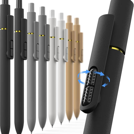 Hiacry 8 Pcs Gel Pens - 0.7mm Fine Point Smooth Writing Black Ink, Quick-Dry Long Lasting Fidge Pens, School & Office Supplies for Men Women