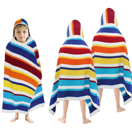 Hooded Bath Towel Wrap - 100% Cotton Soft Hooded Kids Towel