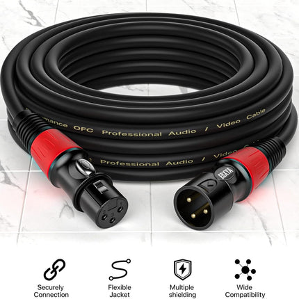 EBXYA XLR Cables 1.5 ft 6 Pack - XLR Male to Female 3 Pins Balanced Microphone Cable