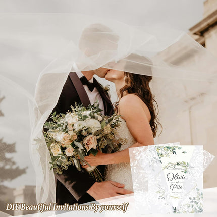 100 Pcs Vellum Jackets for 5x7 Invitations Floral Vellum Paper Invitation Sleeves Pre-Folded Translucent Envelope Inserts liner 115 GSM for Wedding, Birthdays, Bridal Baby Showers