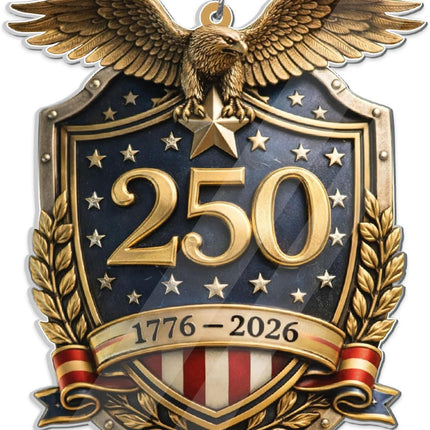 United States 250th Anniversary Ornament, Patriotic Eagle Christmas Ornament, Double-Sided Printed 2D Acrylic Keepsake, 1776-2026 America 250th Christmas Ornament (250th Two)