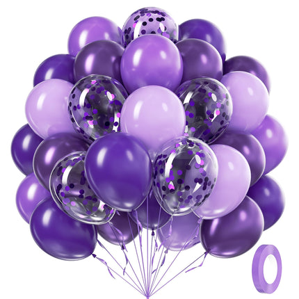 60pcs Purple Balloons 12inch with Metallic Pastel Dark Purple Balloons