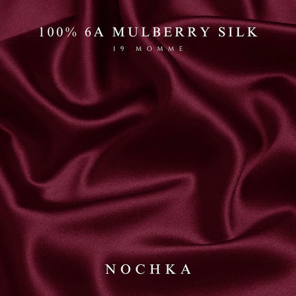 Nochka Fashion 100% Pure Silk Bonnet for Sleeping Women - Reversible Mulberry Silk Hair Wrap - Satin Sleep Bonnet for Black Women - Head Wrap for Sleeping - Made in USA (Burgundy and Black)