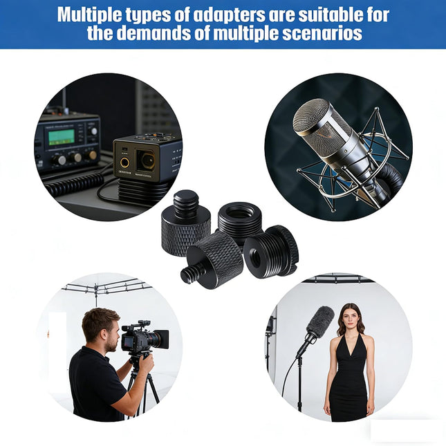 14 Pack Microphone Stand Adapter AluminumAlloy with Extension Tube,3/8 to