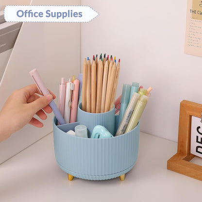 360 Degree Rotating Desk Organizer, Dual-Purpose Pencil Pen Holder, Rotating Desk Pen Organizer with 5 - photo 2