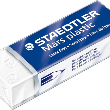 STAEDTLER Mars Plastic Vinyl Erasers (2-Pack), White Erasers for Clean & Precise Results - Latex-Free, Minimal Crumbling, Made in Germany
