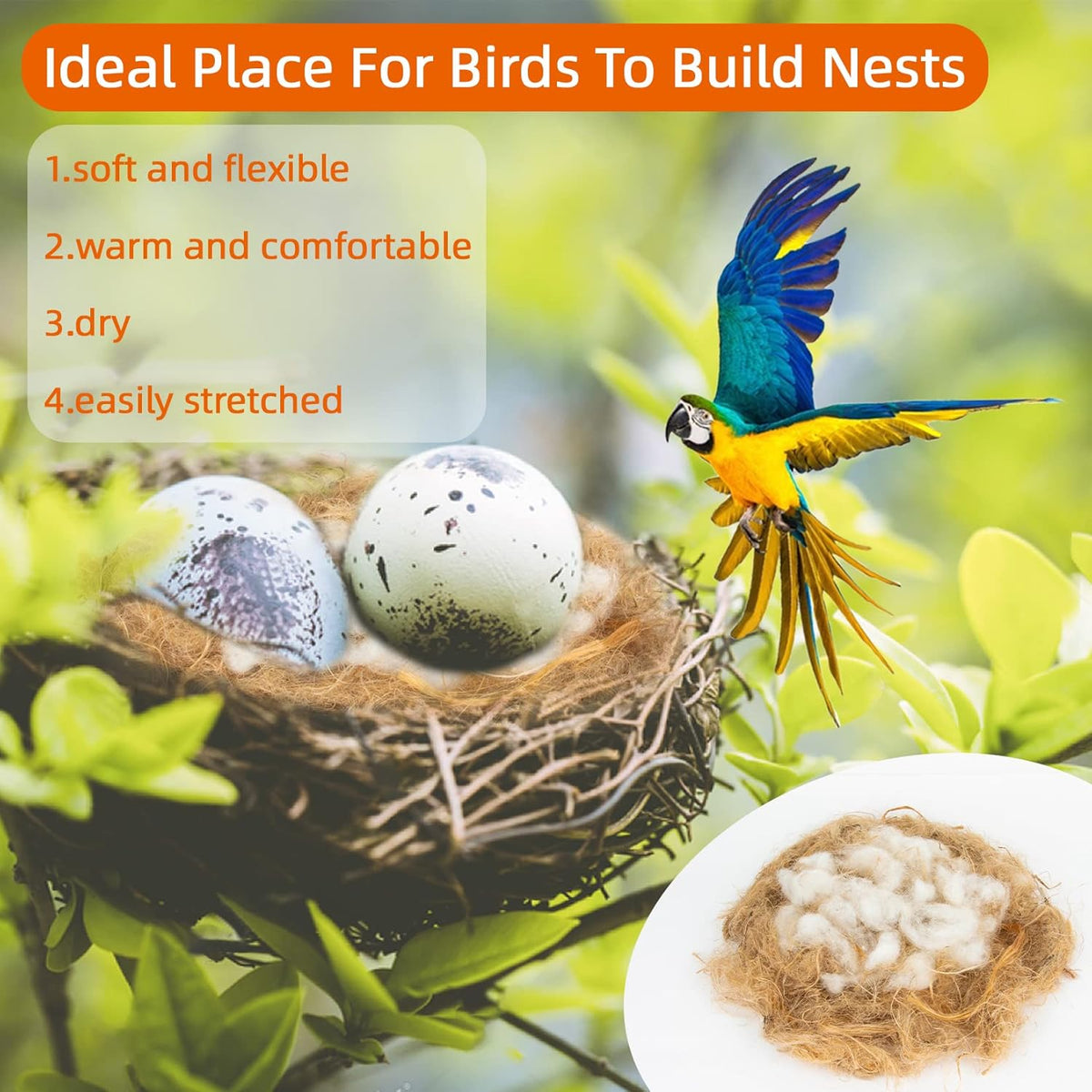 Bird Nesting Material - Bird Nests Bedding Hummingbird Nesting Material Mixing Canary Nesting Material - photo 3