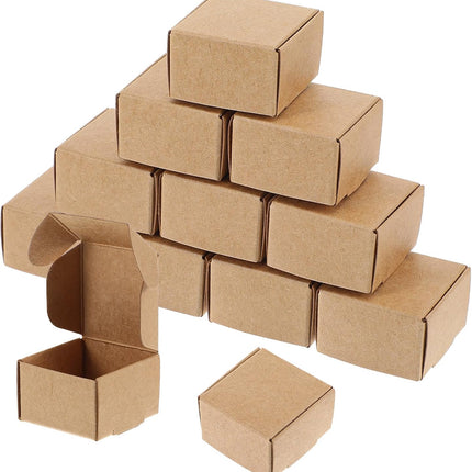 50 Pcs Small Brown Gift Boxes, 1.57×1.57×0.98 Inches Brown Small Shipping Boxes Corrugated Small Cardboard Box Packing Box for Gift Mailing Moving Jewelry Business
