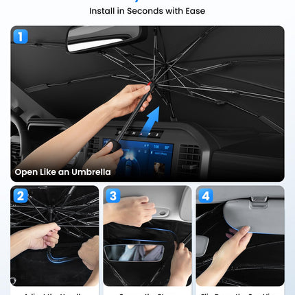 Windshield Sun Shade Umbrella: Custom Fit for Toyota-Camry 2000-2026