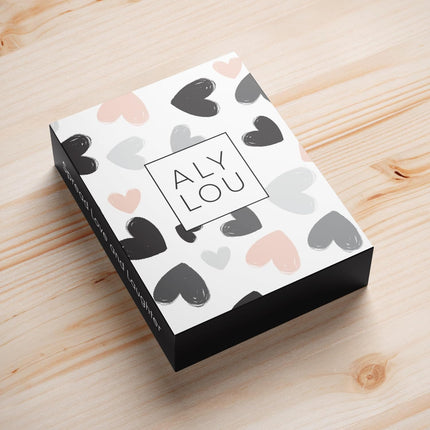 ALY LOU Boxed Set of 10 Funny, Cute Notecards for All Occasions, Assorted Anniversary Birthday Card for Her Him / Husband Boyfriend / Girlfriend Wife Kawaii Vday Greeting Card