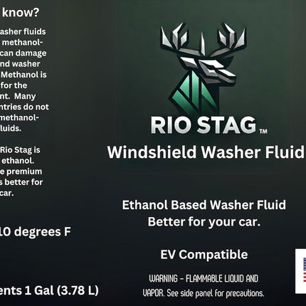 Ethanol-Based Windshield Washer Fluid, EV Compatible, All Season Formula, 1 Gallon