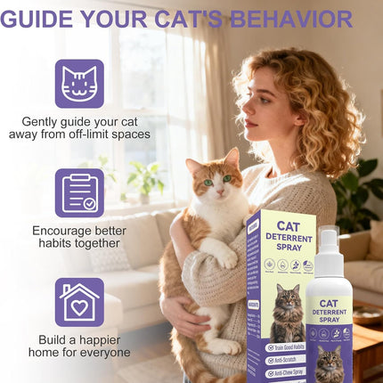 Cat Deterrent Spray for Furniture, Indoor & Outdoor Cat Repellent - Stops Scratching, Pee Spraying, Chewing | Natural Essential Oils, Pet-Safe, 5.07 Fl Oz