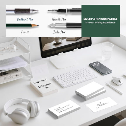 Blank Index Cards 3x5, 300 Pcs White Index Cards Blank, Double-Sided Blank Flash Cards, White Note Cards 3x5, Premium Bright Flashcards For Studying, Notecards No Lines for Office, School, and Home