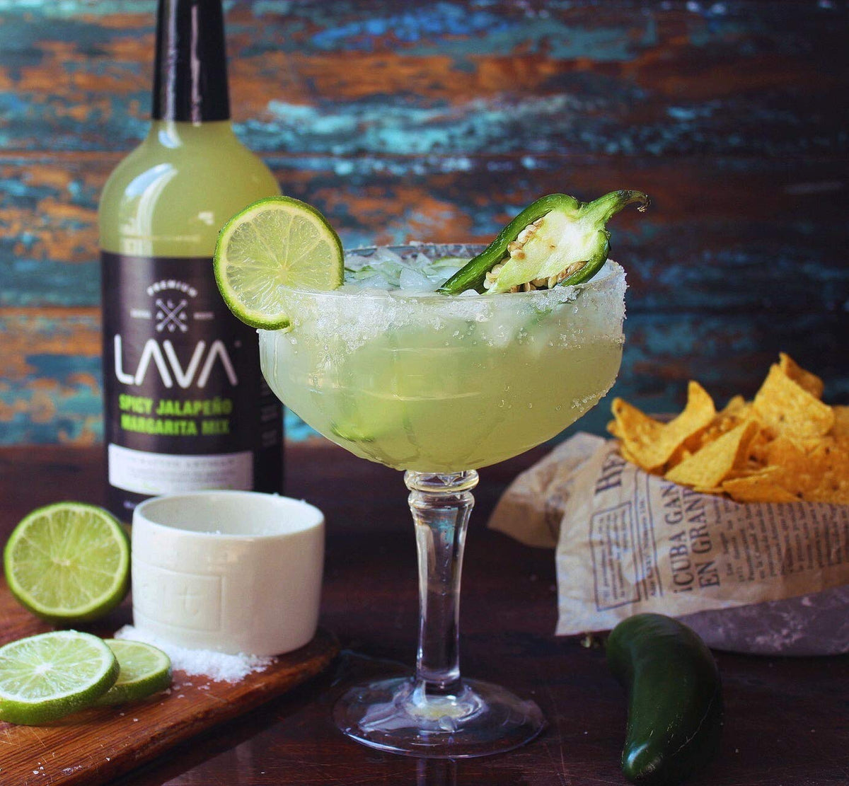 Premium Spicy Jalapeño Margarita Mix, 1-Liter Glass Bottle - photo 3