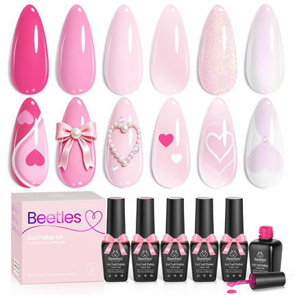 Jelly Gel Nail Polish Set, 6 Colors