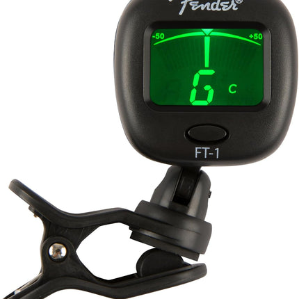 Fender FT-1 Professional Guitar Tuner Clip On, with 1-Year Warranty, Full-Range Chromatic Guitar Tuner with Dual-Rotating Hinges, A4 Calibration