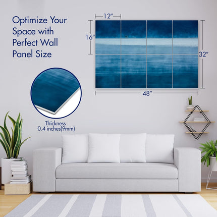 PINWELIFE® Wall Art Acoustic Panels, Sound Proof Absorbing Panels for Home/Office, Decorative Absorbing Dampening, Noise and Echo Cancelling (48"x32", Blue Lake)