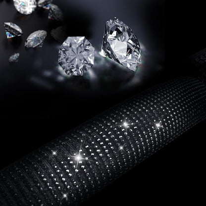 Black Diamond Rhinestone Leather Steering Wheel Cover - photo 3