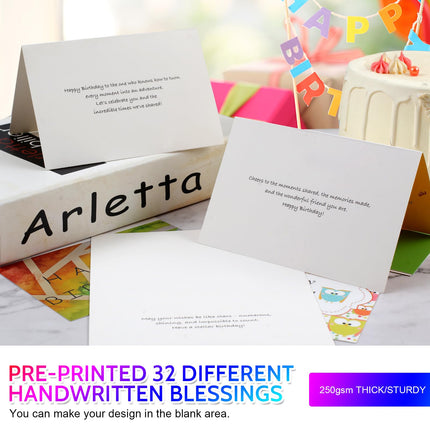 32 PCS Tarjetas de Cumpleaños al Mayoreo con Sobres, 4x6 Surtidas