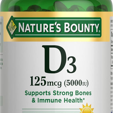 Nature's Bounty Vitamin D3 5000 IU 240 softgels - main