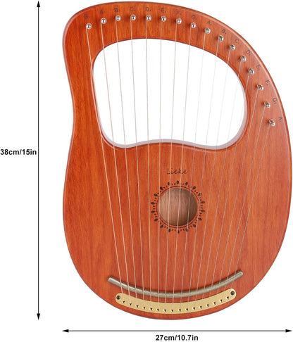 16-String Lyre Harp with Bag and Tuning Wrench - photo 3