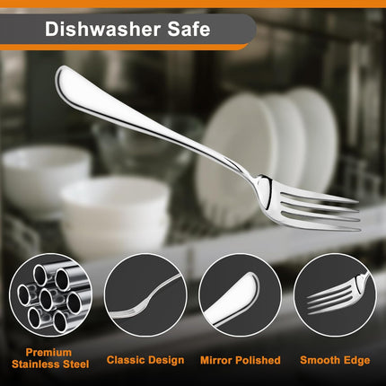 NICE KITCHEN 8 Pieces Dinner Forks Set,8" Forks,Food Grade Stainless Steel Dinner Fork,Fine Fork Set for Home,Kitchen,Restaurant,Mirror Polished and Dishwasher Safe