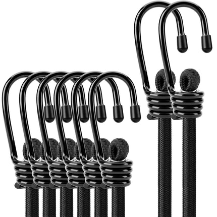 31-Piece Bungee Cords Assortment Jar, Includes 10”,18”,24”,32”,40” Bungee Cords, 6“ Zip Ties, 8”Canopy/Tarp Ball Ties and Crocodile Mouth Tarp Clips
