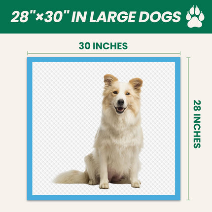 100 Count Large Dog & Cat Puppy Pee Pads - 28"x30" Absorbent Potty Training Pads | Leakproof Quick-Dry Disposable Pet Pads for Puppies, Dogs & Cats | Indoor, Outdoor, Litter Box, Housebreaking Use
