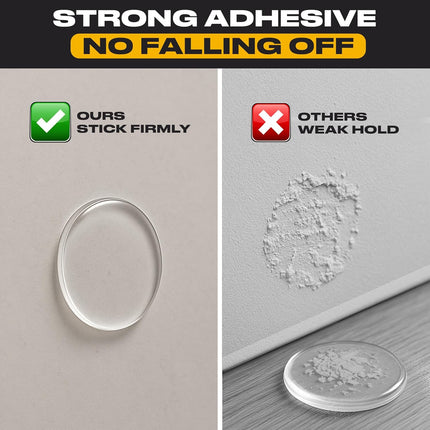 Clear Door Stoppers - Medium 2" (6 PCS) - Door Stoppers for Wall with Strong Back Adhesive - Quiet and Shock Absorbent Silicone Wall Protectors from Door Knobs - Protects Every Surface