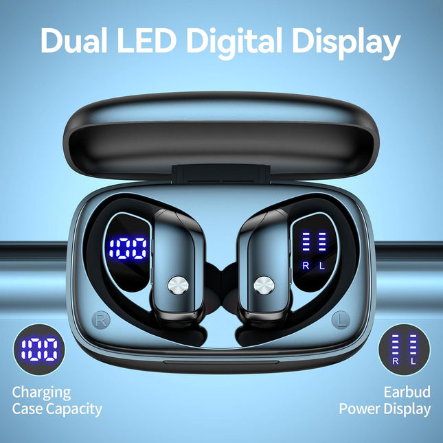 Wireless Bluetooth Earbuds with LED and 80H Playtime