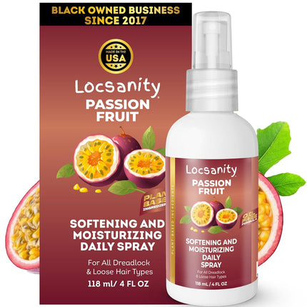 Loc Spray - Locsanity Daily Moisturizing Refreshing Spray for Dreadlocks, Locs, Sisterlocks - Passion Fruit Hair and Scalp Moisturizer for Dry Locs, Braids - Lightweight Plant-Based Care (4 fl oz)