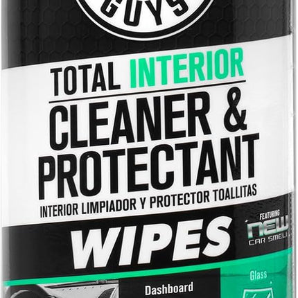 Chemical Guys Total Interior New Car Smell Cleaner & Protectant Wipes – All-in-One Interior Cleaning Wipes for Dashboards, Vinyl, Leather, Fabric & Glass – Cleans & Protects, New Car Scent, 30 Ct