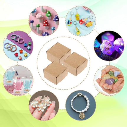 50 Pcs Small Brown Gift Boxes, 1.57×1.57×0.98 Inches Brown Small Shipping Boxes Corrugated Small Cardboard Box Packing Box for Gift Mailing Moving Jewelry Business