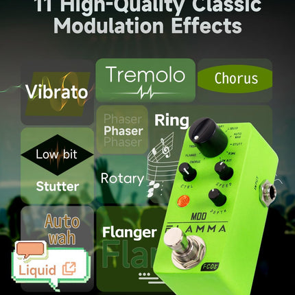 FC05 Mini Modulation Pedal with 11 Effects