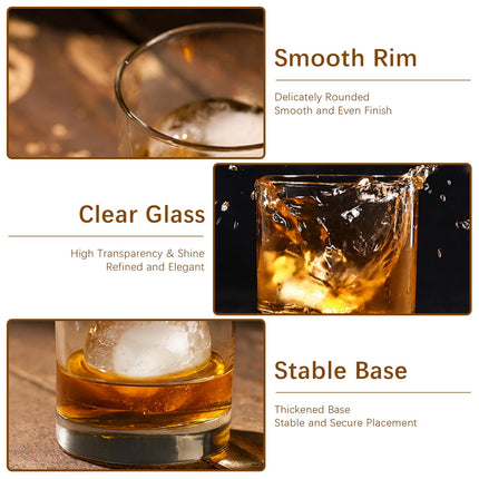 24PCS 10OZ Old Fashioned Glass Set Bulk, Heavy Base Rocks bar Glasses Set