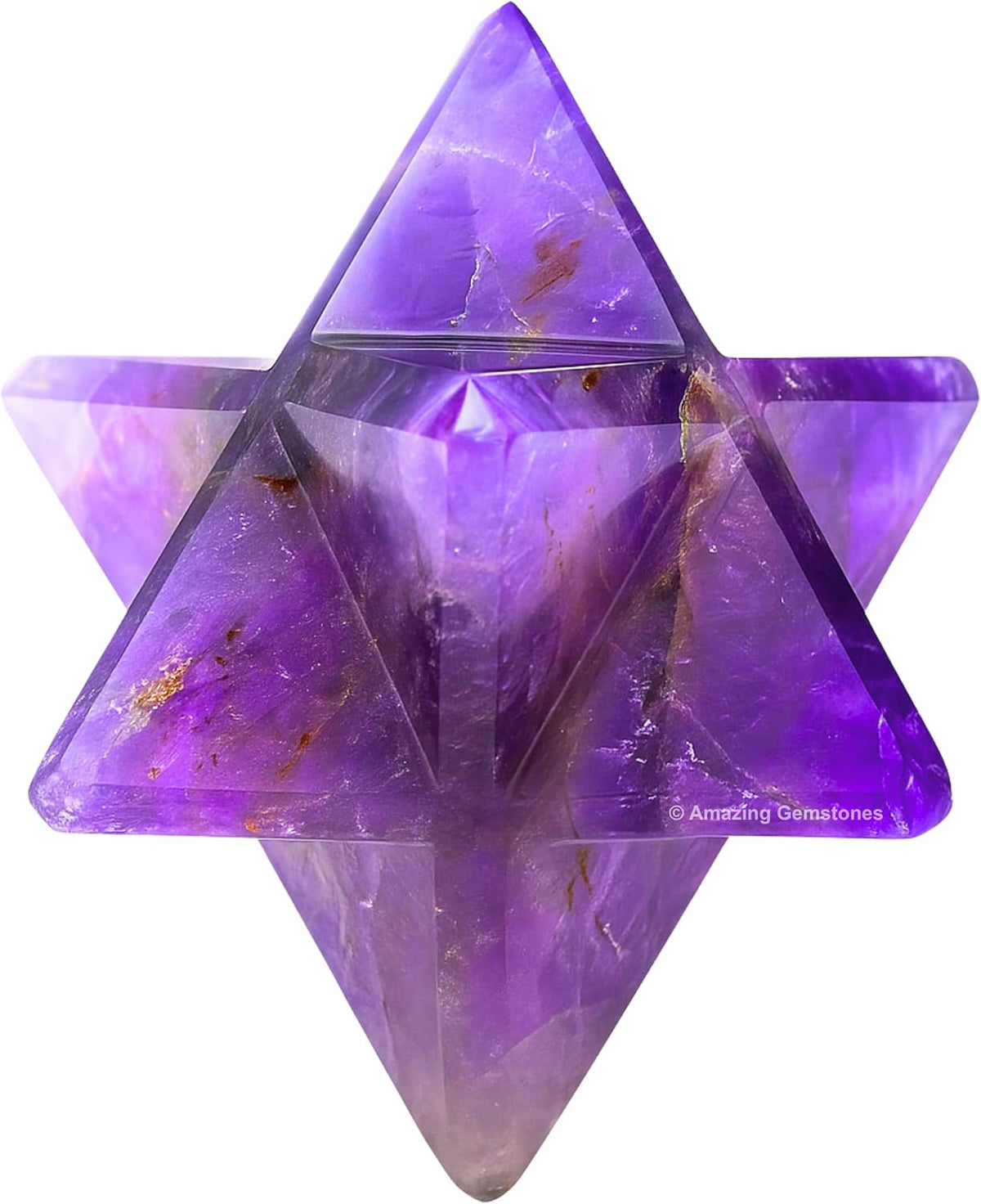 Amethyst Merkaba Crystal - 0.75 Inches Metaphysical Merkaba Star for Meditation - Energetic Tetrahedron - photo 2