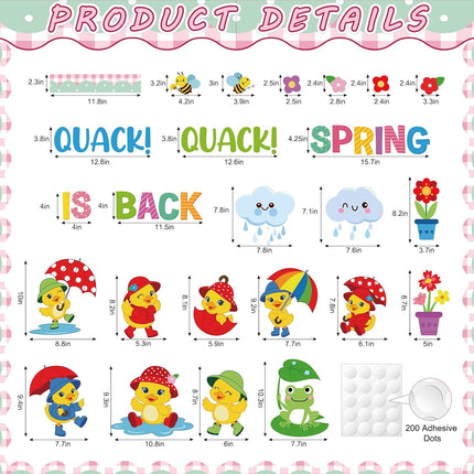 Easter Bulletin Board Decorations, Quack Quack Spring is Back Classroom Décor Christian Religious Bulletin Board Spring Easter Paper Cutouts Décor for School Classroom Church Chalkboard Decorations