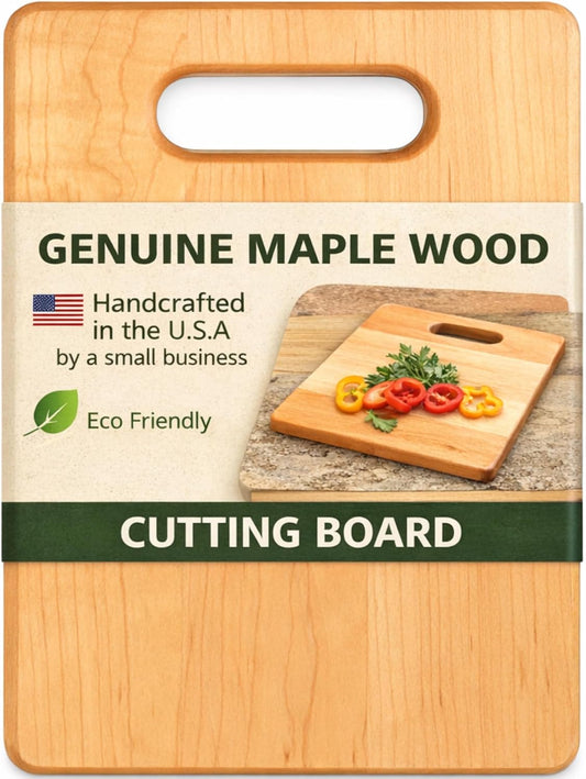Maple Wood Cutting Board with Built-In Handle, Small