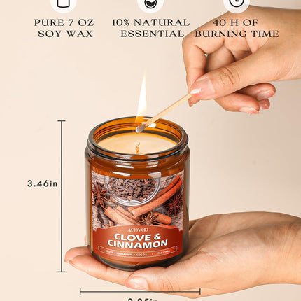 Fall Candles Set - 4 Pack Candles for Home Scented, 28 oz Natural Soy Wax 200 Hour Long Lasting, Autumn Gifts Set for Women Men Fall Fragrance of Pumpkin/Apple Cinnamon/Clove/Wheat Vanilla