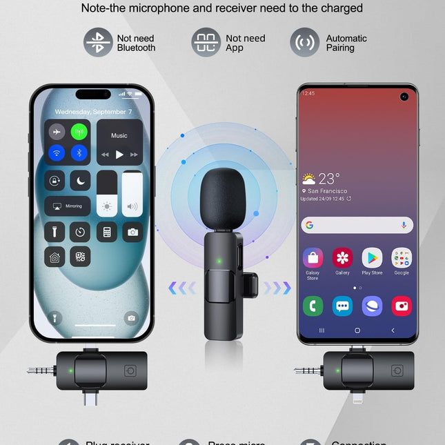 3-in-1 Professional Wireless Lavalier Microphone